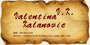 Valentina Kalanović vizit kartica